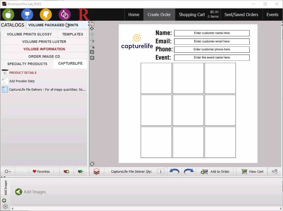 Roes events and capturelife orders
