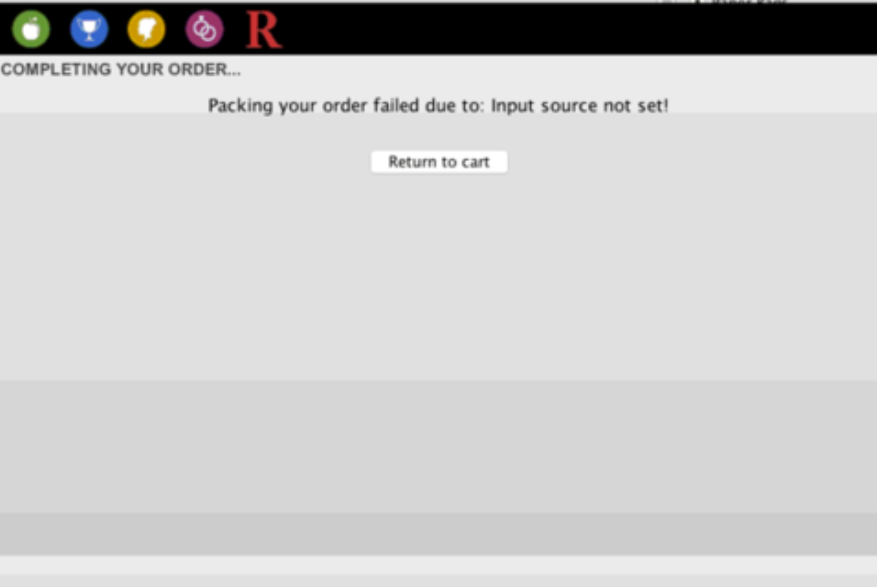Error Fix - Packing Your Order Failed Due To: Input Source Not Set! [ROES]