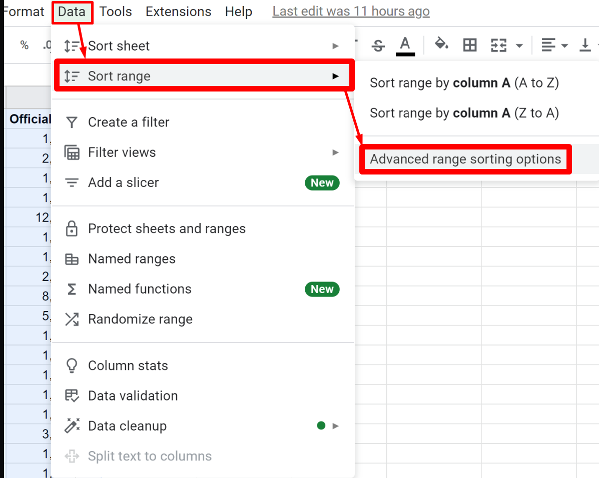 How to - Sort your Data [ROES Events]